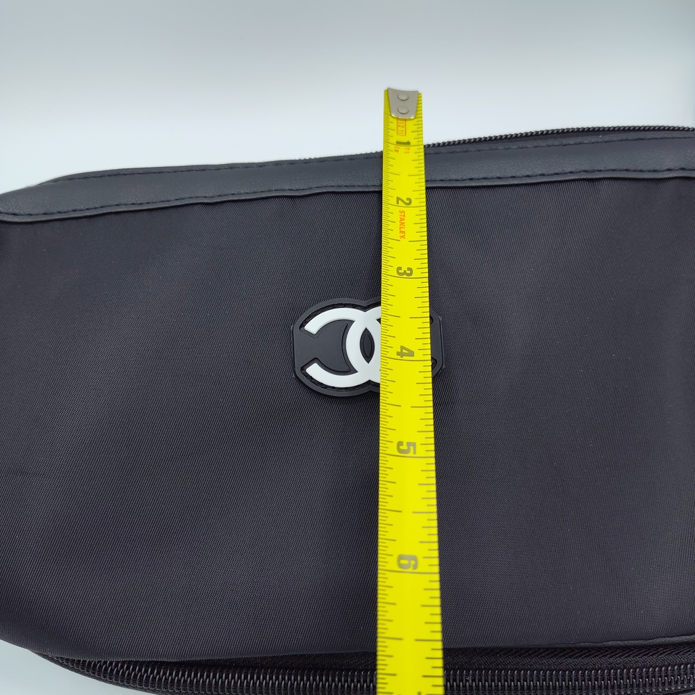 CHANEL Beaute Black Nylon Travel Case Zip Bottom Organizer Dust Bag VIP GWP Bag - Picture 6 of 12